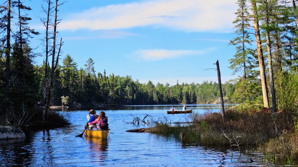 Canoeing on North Hegman Lake in the BWCAW.